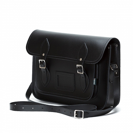 Zatchels Classic Satchel Black 13-inch